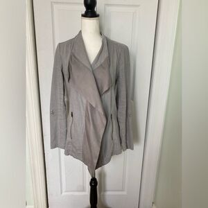 Y2k Pure DKNY Grey Asymmetrical Linen Jacket